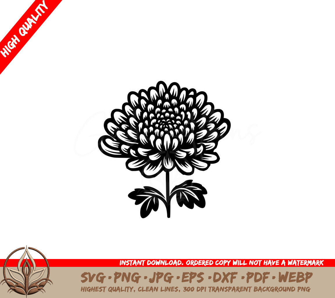 Bold Chrysanthemum Bloom Product SVG