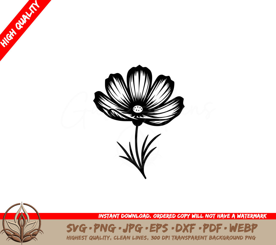 Bold Cosmos Flower SVG File Format