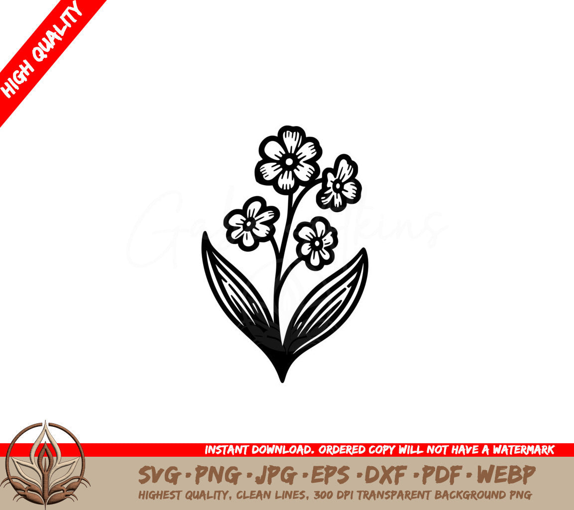 Bold Forget-me-not SVG Digital Product - 70 file formats