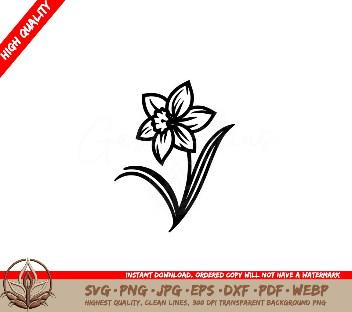 Bold Jonquil Flourish SVG - Digital Product in Various Formats