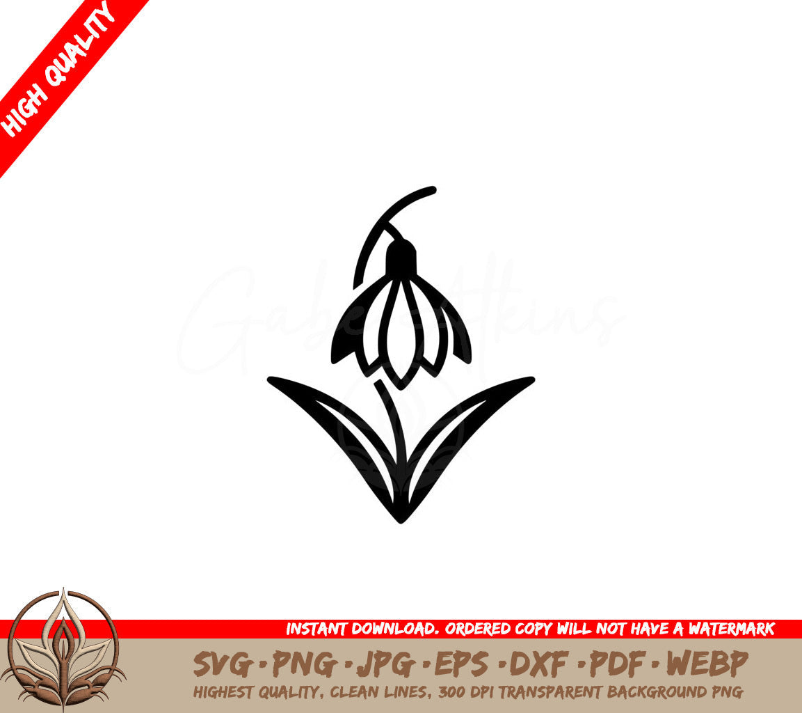 Bold Snowdrop SVG Digital Product File