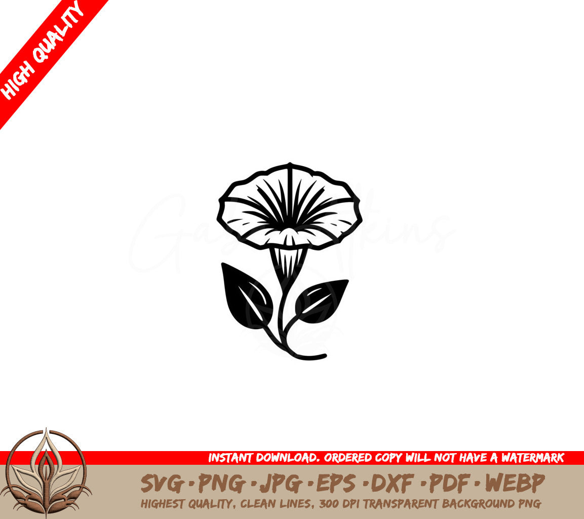 Bold Morning Glory Bloom SVG Offered in Multiple Formats