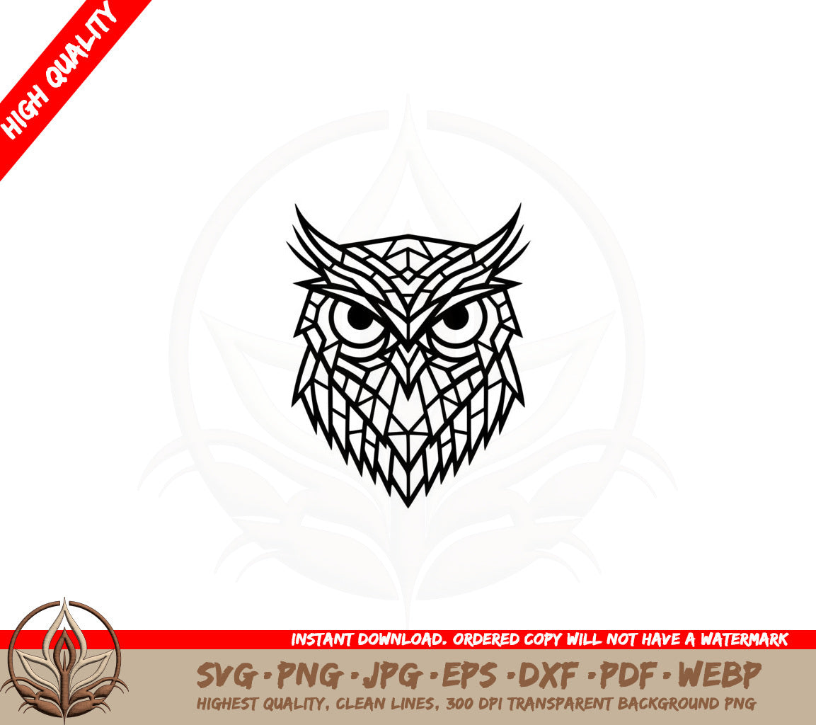 Bold Owl Face SVG 