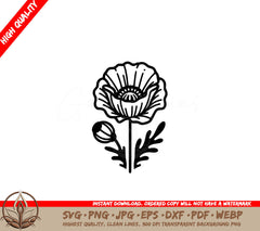 Bold Poppy Bloom SVG - Digital Product in Multiple File Formats