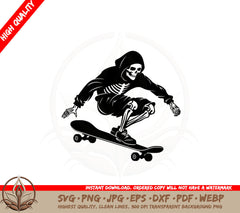 Bony Skateboarder SVG 