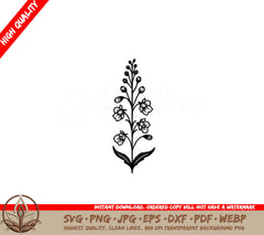 Botanical Larkspur SVG - Digital Product in Multiple Formats