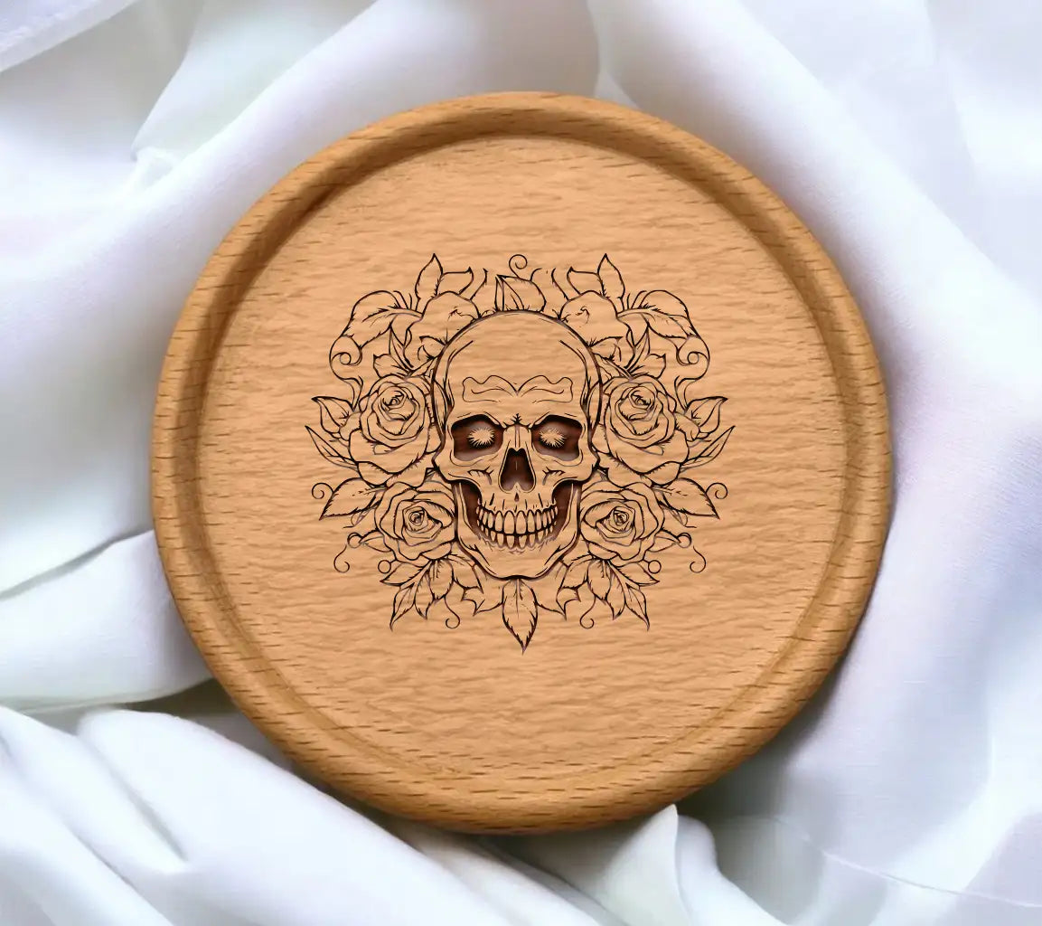 Botanical Roses Skull