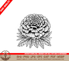 Bountiful Marigold Bloom SVG - Digital Product in Multiple Formats