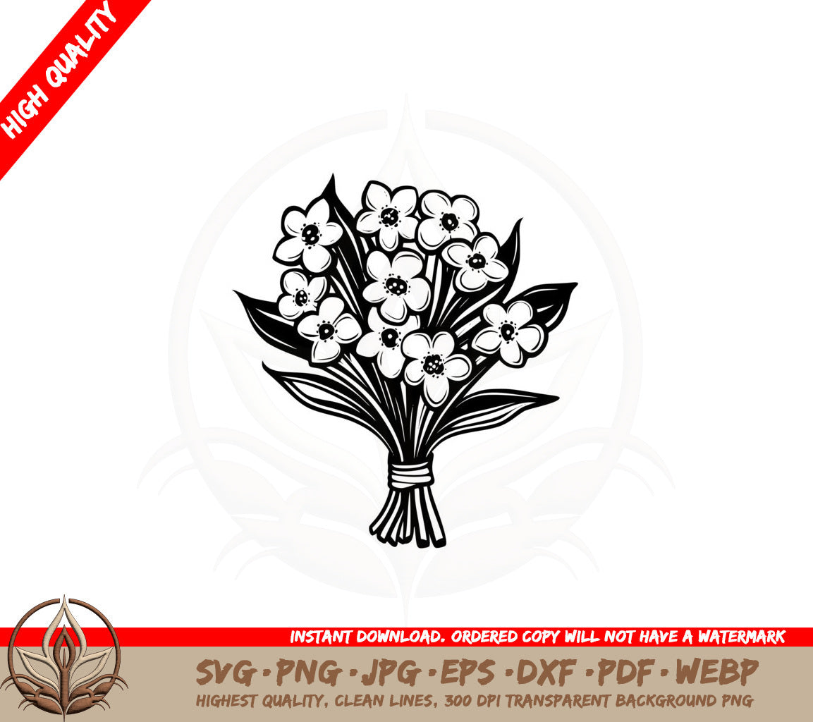 Bouquet of Jonquil Flowers SVG 