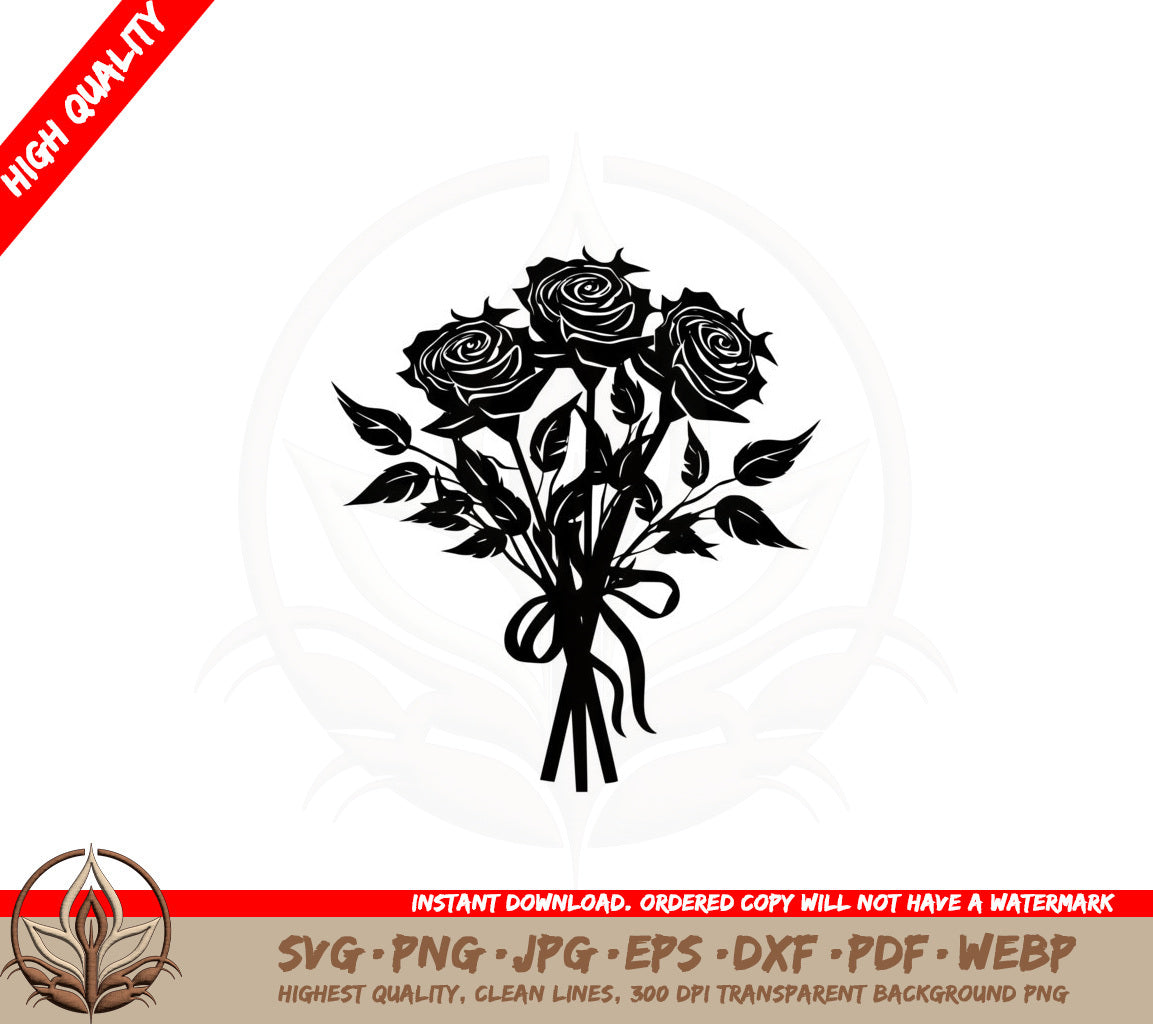 Bouquet of Wrapped Roses SVG 