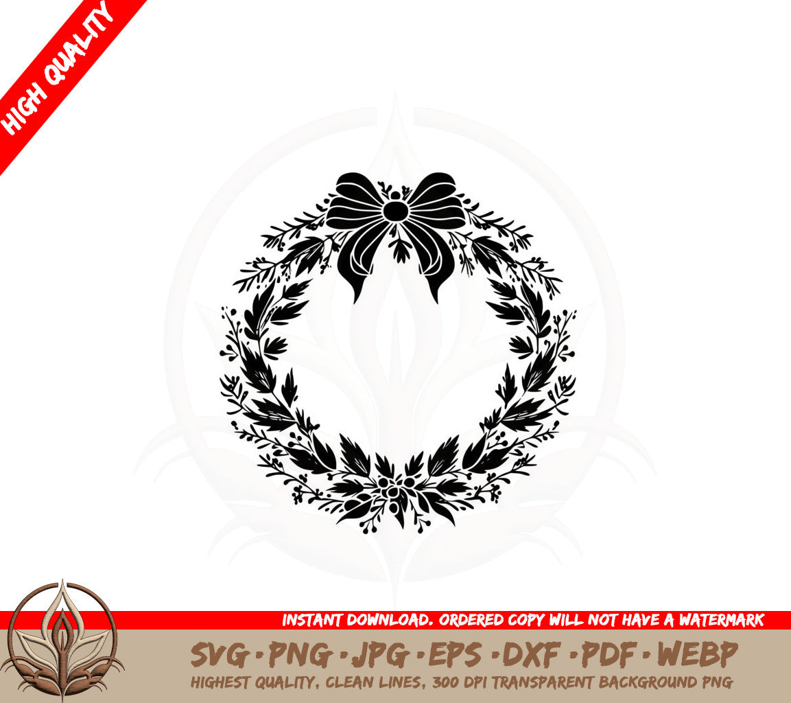 Bow-tied Wreath SVG 