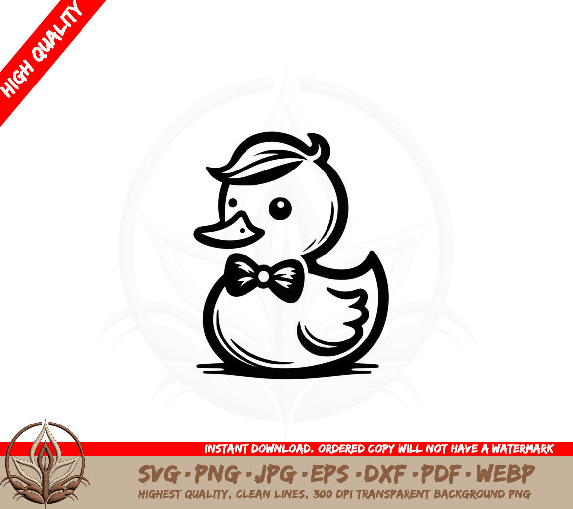 Bow-Wearing Duckling SVG 