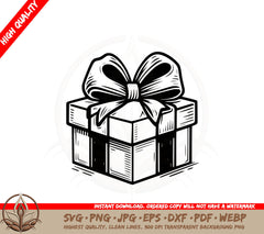 Bow Adorned Gift SVG 