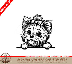 Bow-Wearing Yorkie SVG