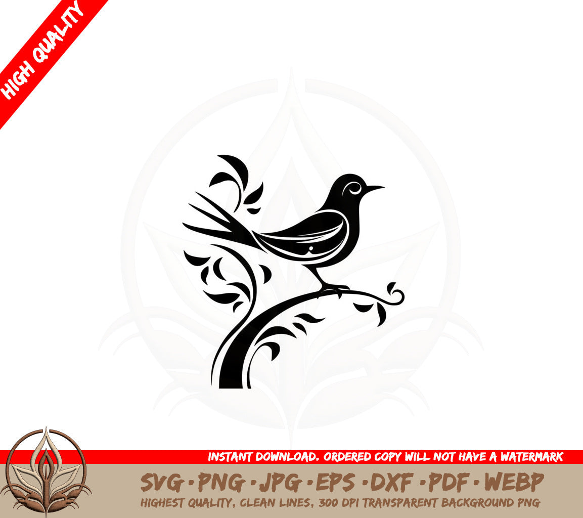 Branch Perch Bird SVG 