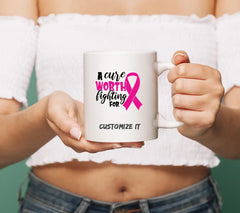 Pink Ribbon A Cure Worth Fighting For SVG - Breast Cancer Awareness SVG