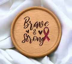 Brave & Strong Pink Ribbon SVG - Breast Cancer Awareness Design SVG