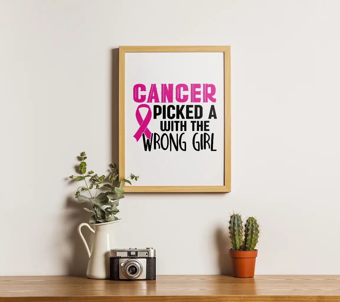 Breast Cancer Picked the Wrong Girl - Pink Ribbon SVG SVG