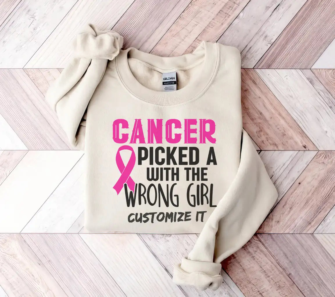 Breast Cancer Picked the Wrong Girl - Pink Ribbon SVG SVG