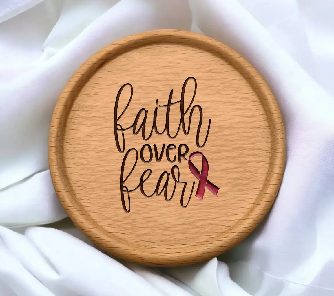 Faith Over Fear Pink Ribbon Breast Cancer SVG SVG