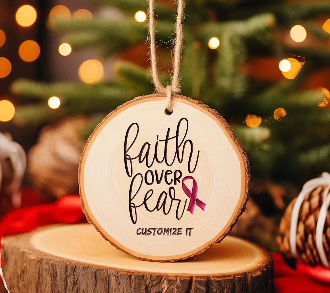 Faith Over Fear Pink Ribbon Breast Cancer SVG SVG