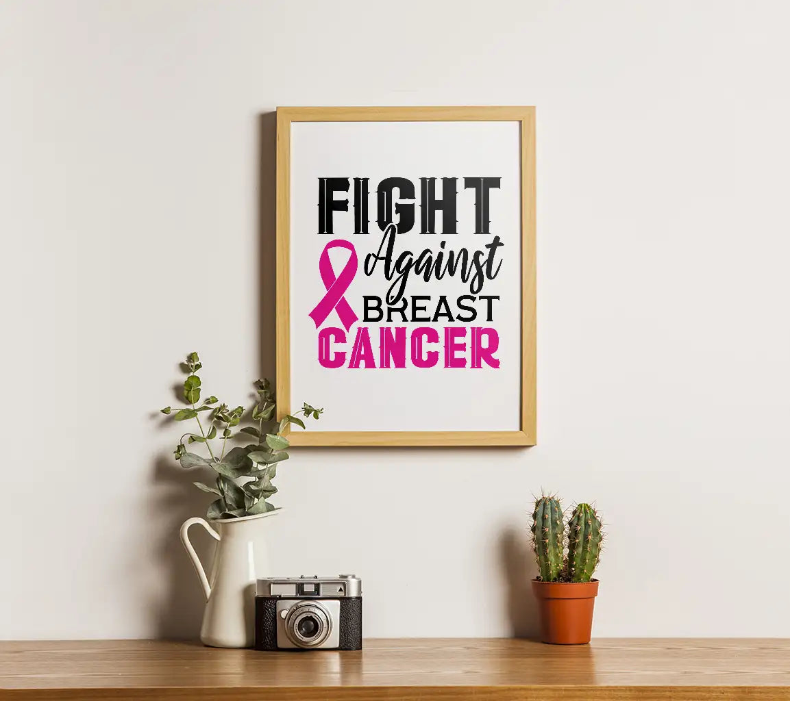 Pink Ribbon Breast Cancer Awareness SVG - Fight Against Breast Cancer SVG