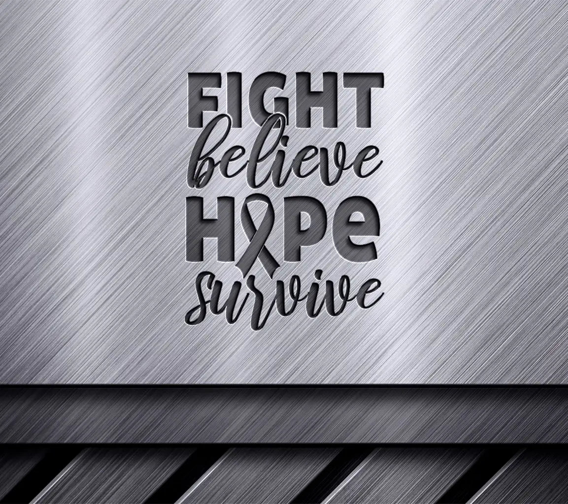 Pink Ribbon Fight Believe Hope Survive SVG Design SVG