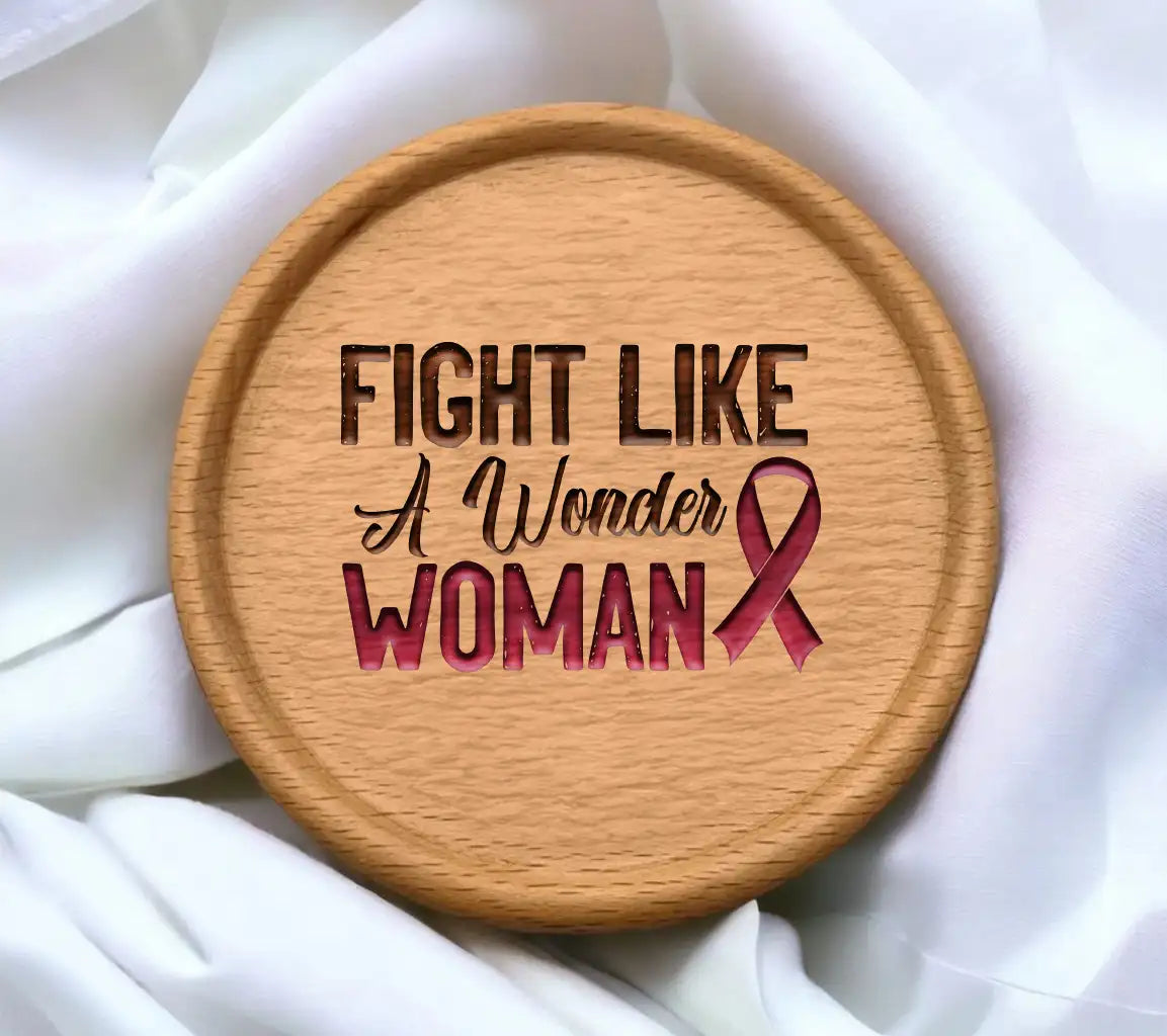 Fight Like A Wonder Woman Pink Ribbon SVG - Breast Cancer Awareness SVG