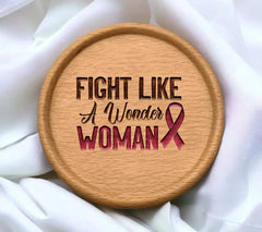 Fight Like A Wonder Woman Pink Ribbon SVG - Breast Cancer Awareness SVG