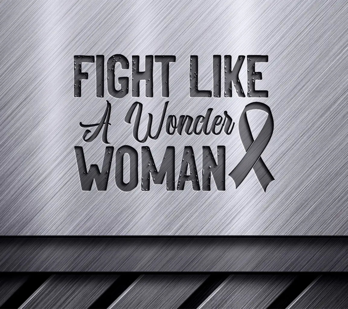 Fight Like A Wonder Woman Pink Ribbon SVG - Breast Cancer Awareness SVG