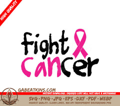 Pink Ribbon Fight Cancer SVG Design SVG