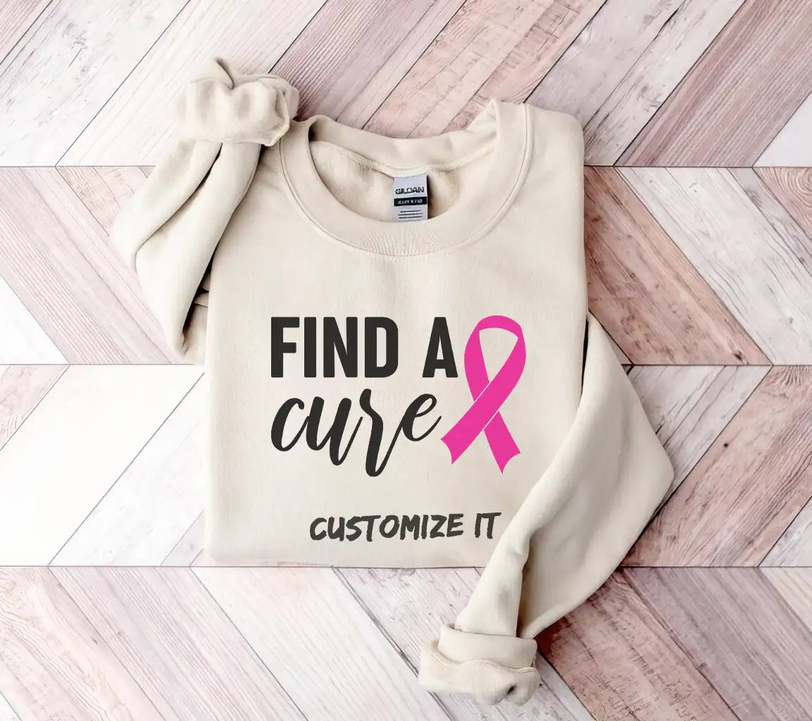 Pink Ribbon Find A Cure SVG - Breast Cancer Awareness Design SVG