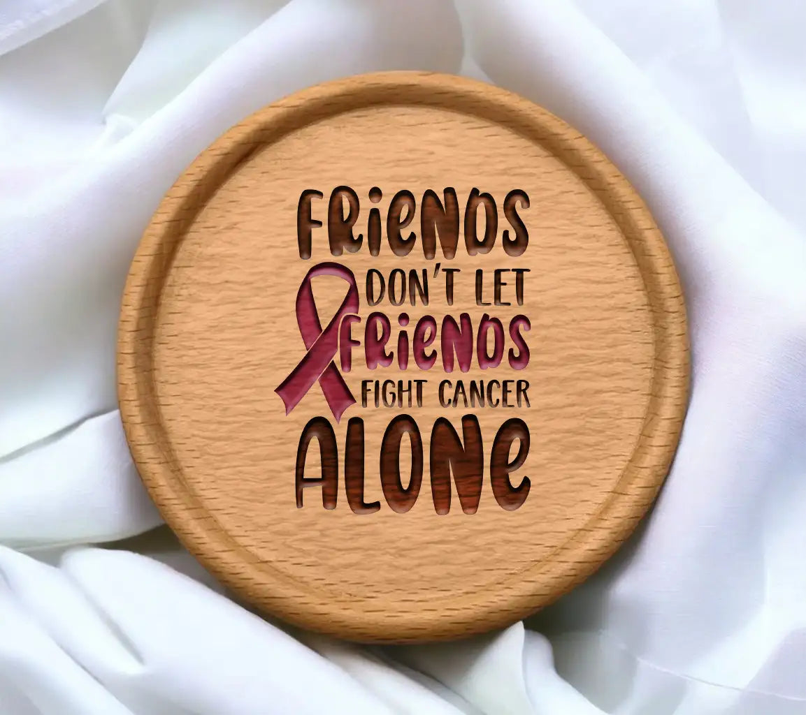 Friends Dont Let Friends Fight Cancer Alone Pink Ribbon SVG Design SVG