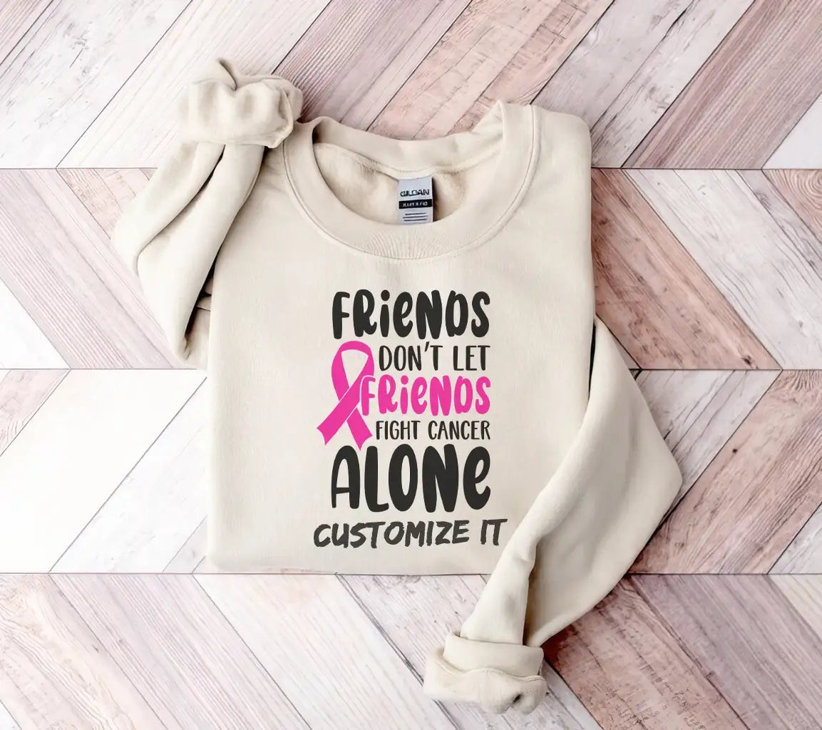 Friends Dont Let Friends Fight Cancer Alone Pink Ribbon SVG Design SVG