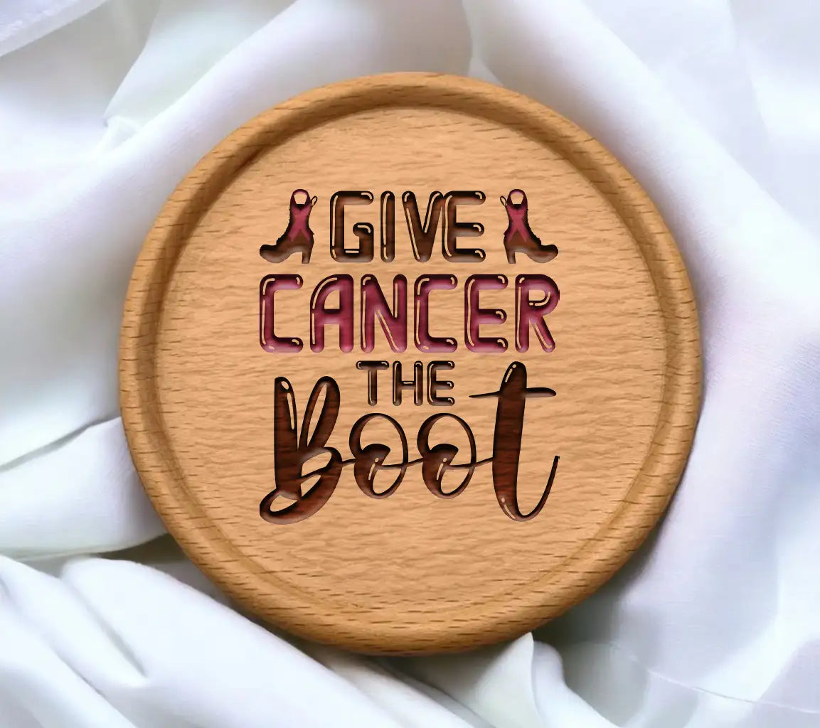 Give Cancer The Boot Breast Cancer Awareness SVG Poster SVG