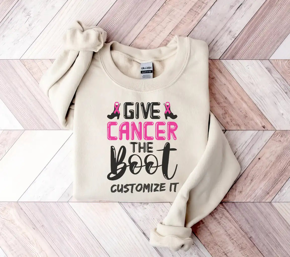 Give Cancer The Boot Breast Cancer Awareness SVG Poster SVG