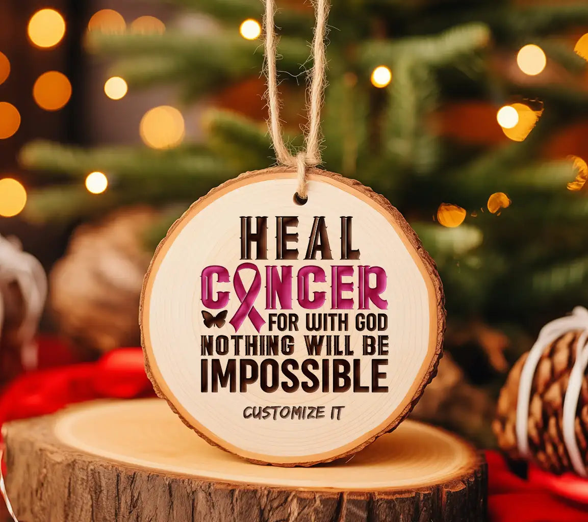 Heal Cancer For With God Nothing Will Be Impossible SVG Poster - Breast Cancer Support SVG