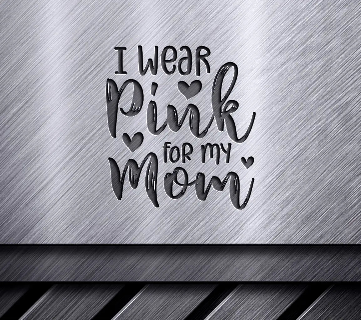 Pink Ribbon Mom SVG - Breast Cancer Awareness Design SVG