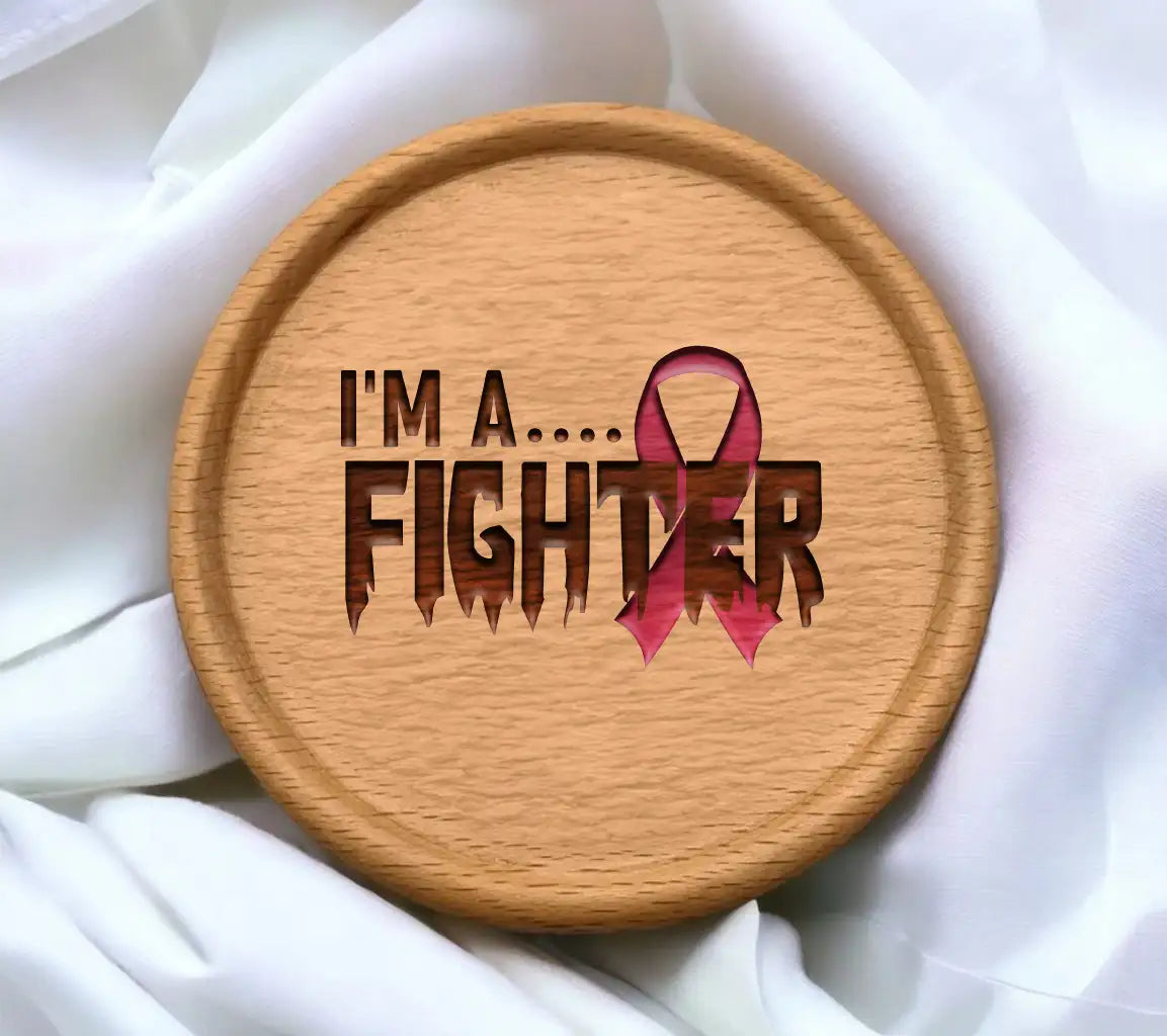 Pink Ribbon Im a Fighter SVG - Breast Cancer Awareness Design SVG