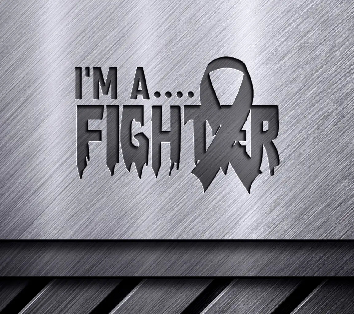 Pink Ribbon Im a Fighter SVG - Breast Cancer Awareness Design SVG