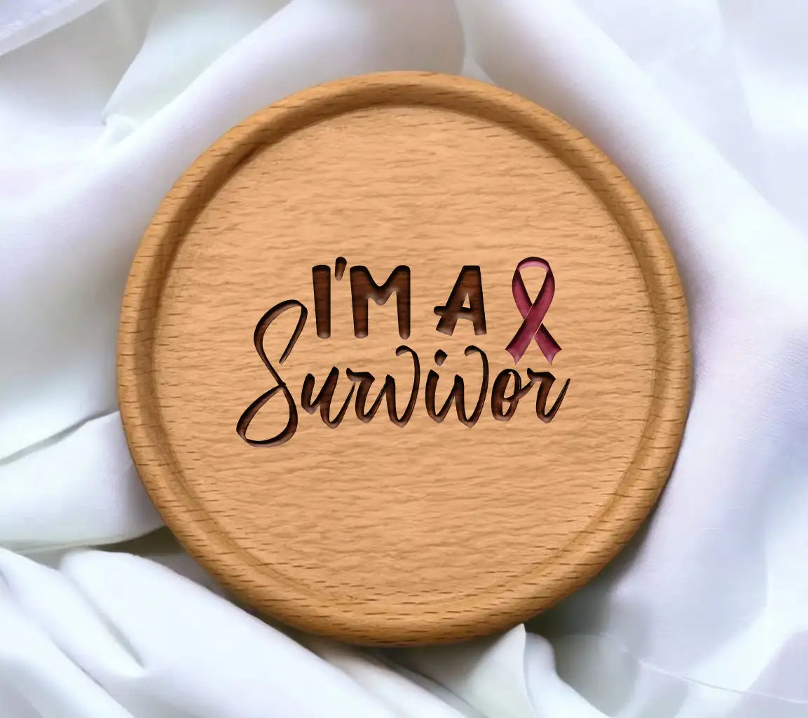 Pink Ribbon Im a Survivor SVG Cut File SVG