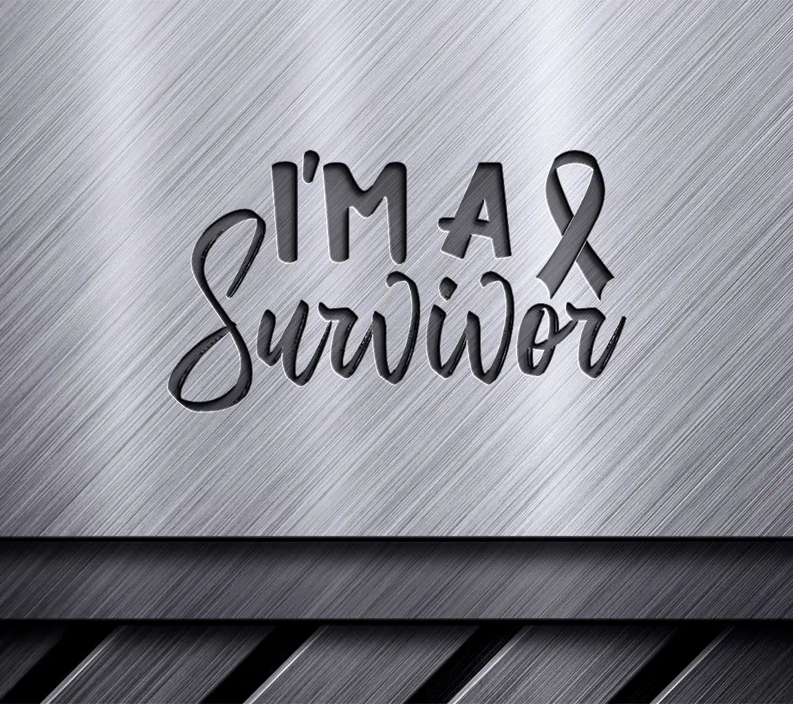 Pink Ribbon Im a Survivor SVG Cut File SVG