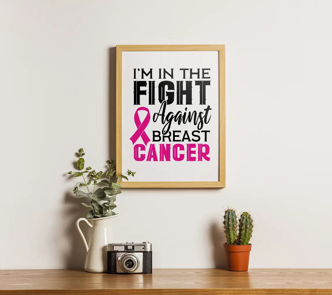 Pink Ribbon Breast Cancer Awareness SVG - Im In The Fight Design SVG