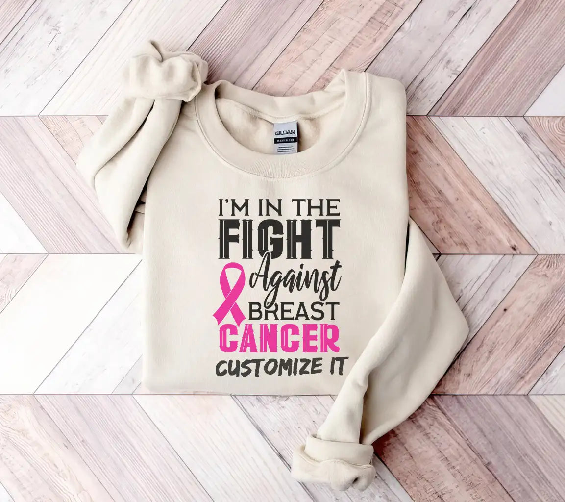 Pink Ribbon Breast Cancer Awareness SVG - Im In The Fight Design SVG