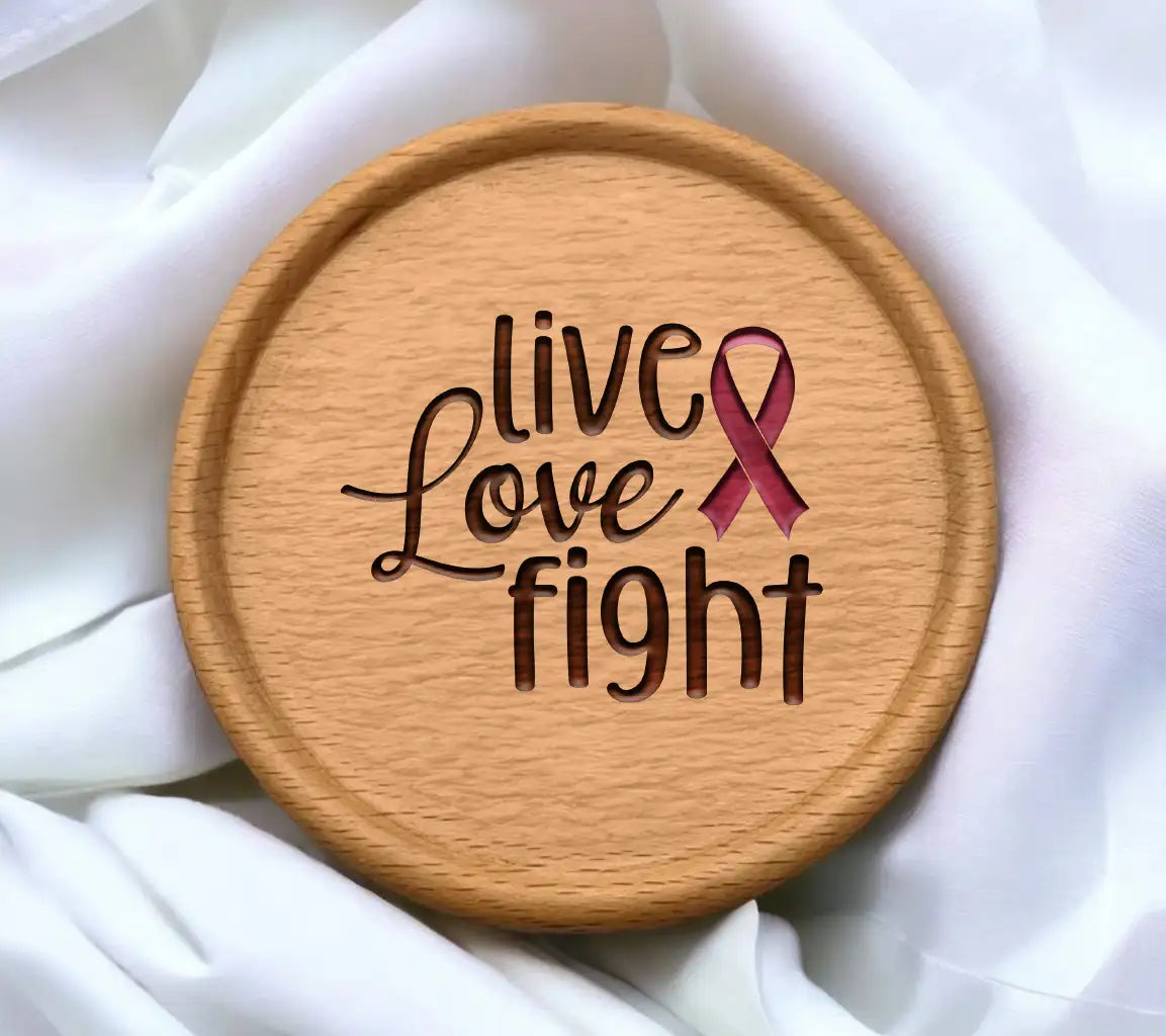 Live Love Fight Pink Ribbon SVG - Breast Cancer Awareness Design SVG