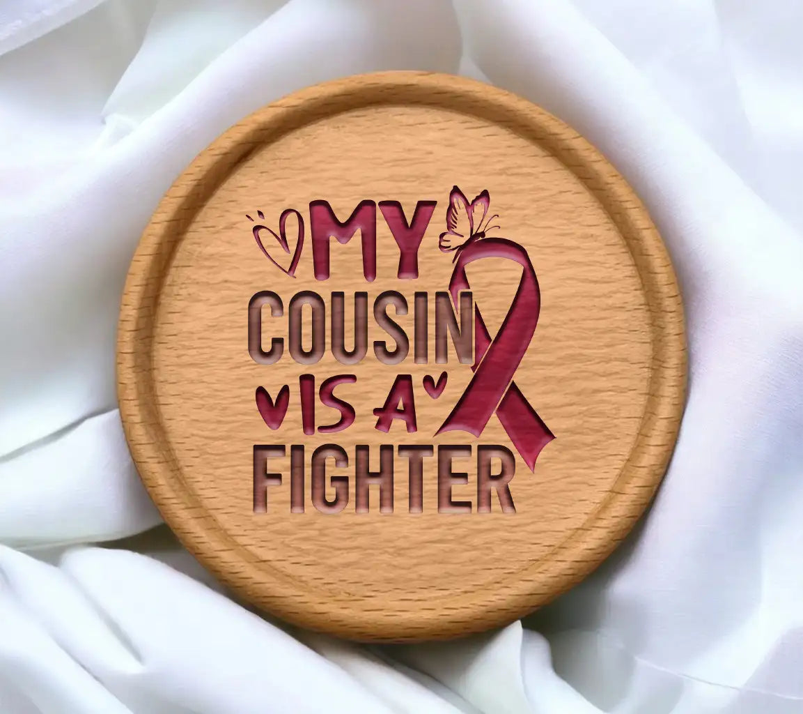 My Cousin Is A Fighter Pink Ribbon SVG - Breast Cancer Awareness SVG