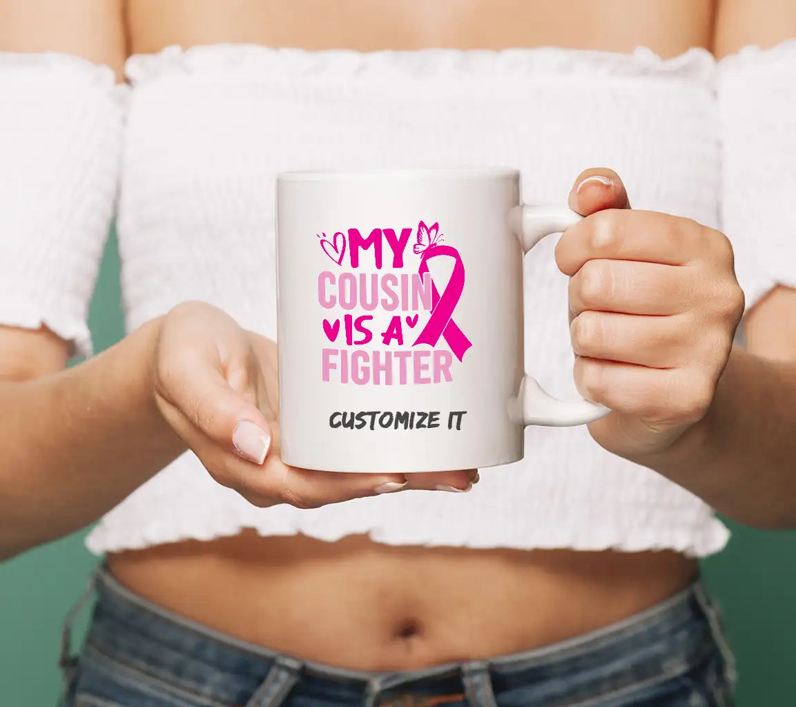 My Cousin Is A Fighter Pink Ribbon SVG - Breast Cancer Awareness SVG