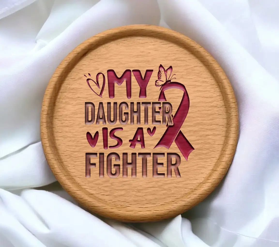 My Daughter Is A Fighter Pink Ribbon SVG - Breast Cancer Awareness SVG