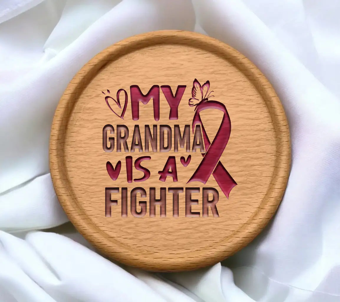 My Grandma Is A Fighter Pink Ribbon SVG - Breast Cancer Awareness SVG