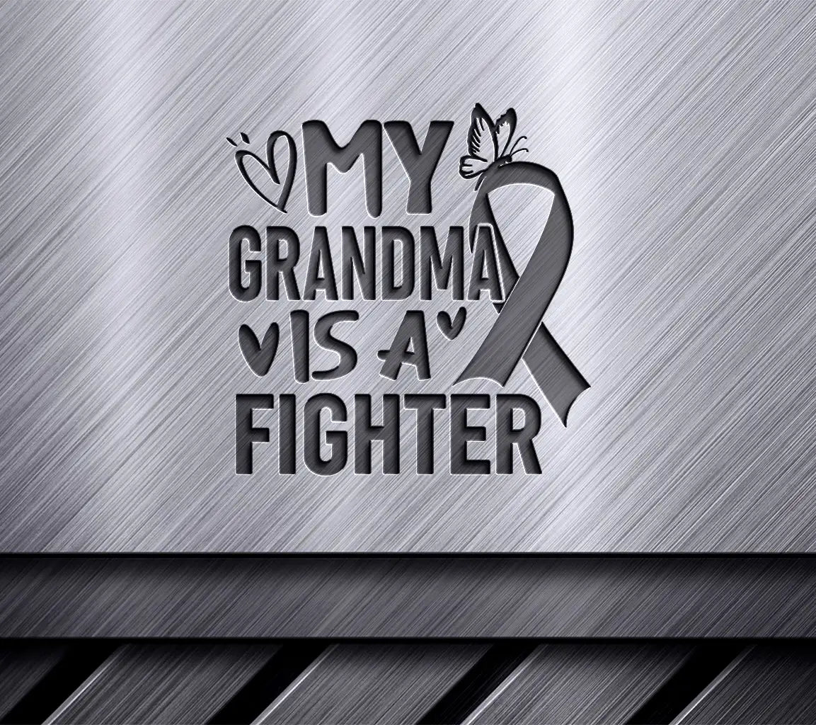 My Grandma Is A Fighter Pink Ribbon SVG - Breast Cancer Awareness SVG